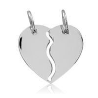 SREBRNY WISIOREK SERCE ŁAMANE PRÓBA SREBRA 925 GRAWER GRATIS