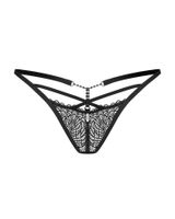 stringi obsessive iliosa koronkowe z łańcuszkami czarny s/m
