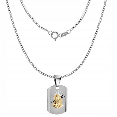 SREBRNY ŁAŃCUSZEK KOMUNIJNY Z MEDALIKIEM SREBRO 925 KOMUNIA CHRZEST GRAWER na Arena.pl