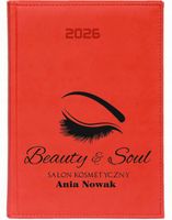 KALENDARZ A5 2026 DZIENNY terminarz z nadrukiem SALON KOSMETYCZNY NAZWA