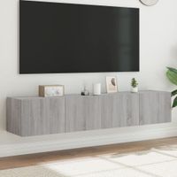 Ścienne szafki TV z LED, 2 szt., szary dąb sonoma, 80x35x31 cm