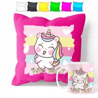 ZESTAW: KUBEK + POSZEWKA - JEDNOROŻEC UNICORN - PREZENT WIELE WZORÓW + IMIĘ