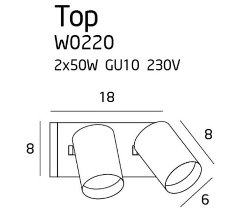 Kinkiet Top 2 biały W0220 - MaxLight na Arena.pl