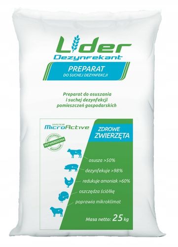 Preparat do suchej dezynfekcji LIDER dezynfekcja kurnika 25kg na Arena.pl