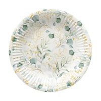 talerz papierowy okrągły "eucalyptus" śr. 18 cm 8 szt.