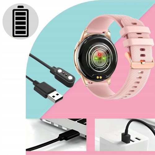 SMARTWATCH ZEGAREK DAMSKI ELEGANCKI ROZMOWY POWIADOMIENIA MENU PL AMOLED na Arena.pl