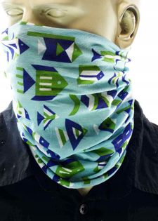 Maska bandana chusta na twarz głowę Rybki geometry