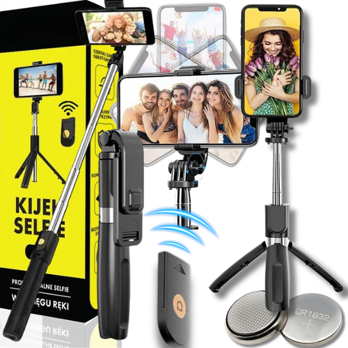 KIJEK DO SELFIE Z FUNKCJĄ STATYW TRIPOD DO TELEFONU+PILOT BLUETOOTH 69CM na Arena.pl