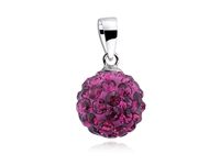 Wisiorek kulka kryształki Swarovski fuksja 10mm shamballa discoball srebro 925 CRH0008C10