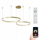Lampa wisząca 40+60 pilot okręgi ring żyrandol LED Tuya WiFi SILVA EXT