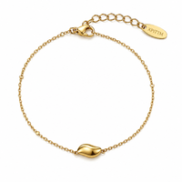 bransoletka na rękę stal chirurgiczna pozłacana 14k złotem, bst1676