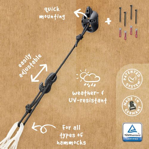 zestaw montażowy hamaków do ściany czarny na Arena.pl