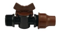 Plug valve PE 3/4" x 16 mm GZ x lock brązowy type BF-valve lock
