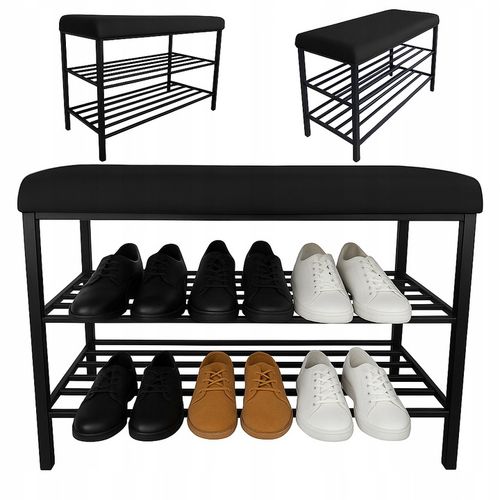 Szafka SMART na buty Regał Półka stelaż czarny MG19 z siedziskiem na Arena.pl