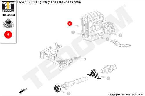 BMW X3 E83 PODUSZKA SILNIKA LEWA E83 05- na Arena.pl