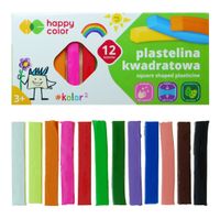 plastelina szkolna kwadratowa 12 kolorów happy color