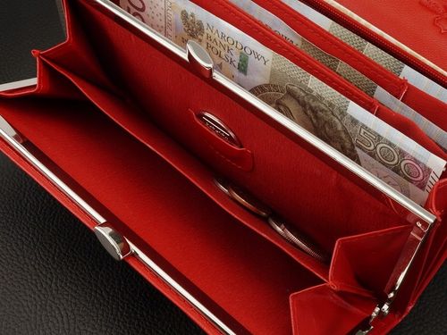 KOCHMANSKI portfel damski skórzany duży czerwony na dokumenty i karty na Arena.pl