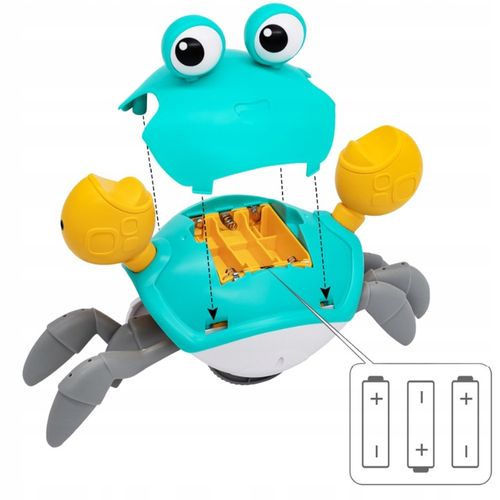 KRAB INTERAKTYWNY PEŁZAJĄCY UCIEKAJĄCY DŹWIĘK muzyka gra czujnik + BATERIE na Arena.pl