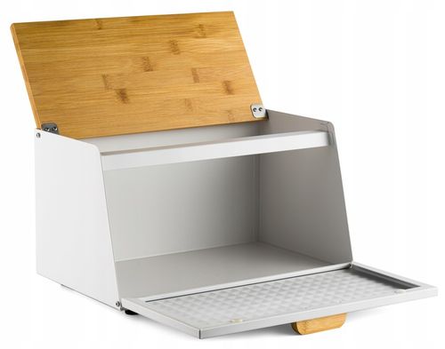 DUŻY CHLEBAK METALOWY Z DESKĄ POJEMNIK NA PIECZYWO CHLEB BIAŁY BAMBUSOWY na Arena.pl