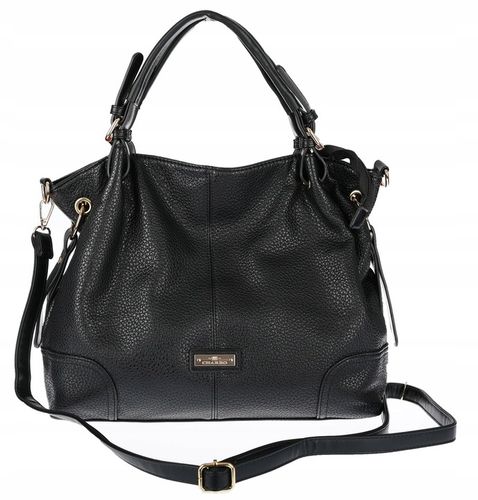 Torebka Damska shopperka A4 worek pojemna listonoszka modna CH3321 Czarna na Arena.pl