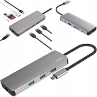 Adapter JCPAL LINX USB-C 9-PORT HUB 4K 60Hz Szary