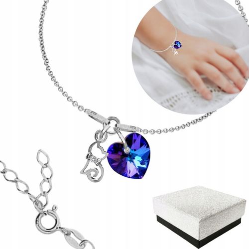 Bransoletka dla Dziewczynki z Kotkiem Srebro 925 Bransoletka Dziecko Kotek na Arena.pl