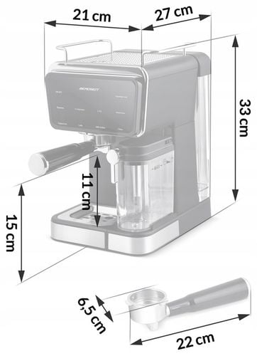 Ekspres do kawy ciśnieniowy kolbowy spieniacz pojemnik 20 bar 1350W na Arena.pl