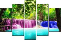 100CM 150CM OBRAZ 5 ELEM KOLOROWY WODOSPAD ŚCIENNY