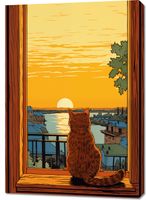 Obraz 70x100cm Zachód przez Kocie Oczy