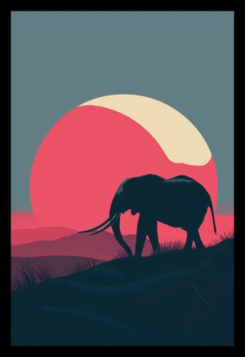 Plakat 20x30cm Słoń przy Czerwieni na Arena.pl