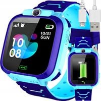 SMARTWATCH DLA DZIECI ZEGAREK GPS LOKALIZATOR SOS NIEBIESKI DZIECIĘCY SMART