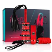 secret pleasure chest red dragon - zestaw akcesoriow bdsm 8 elementow