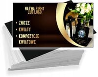 Wizytówki firmowe Foliowane 1000 szt znicze kwiaty kompozycje kwiatowe