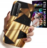 ETUI DO HUAWEI P SMART 2021 - ZŁOTE ELEGANCKIE WZORY + FOLIA HYDRO