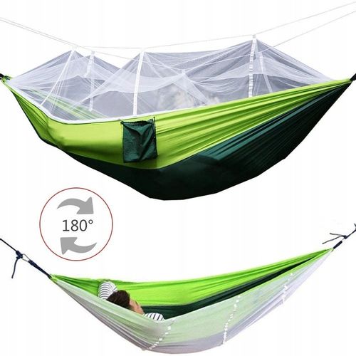 MOCNY HAMAK 2-OSOBOWY Z MOSKITIERĄ 260x140cm 200KG na Arena.pl