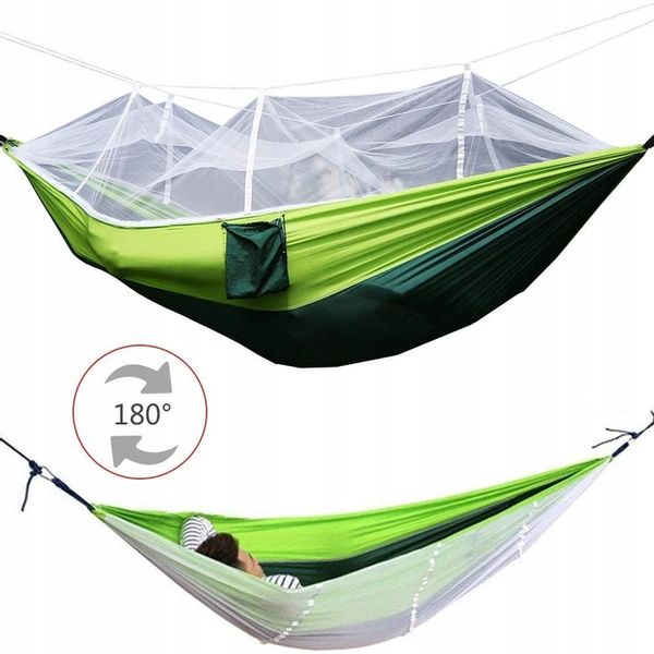 MOCNY HAMAK 2-OSOBOWY Z MOSKITIERĄ 260x140cm 200KG zdjęcie 8