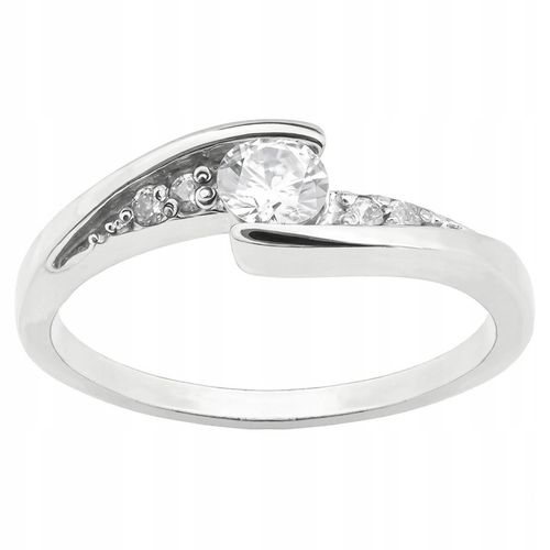 SREBRNY PIERŚCIONEK Z BIAŁYM OCZKIEM CYRKONIE SREBRO PRÓBY 925 na Arena.pl