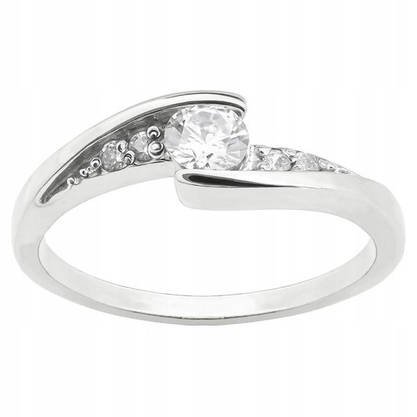 SREBRNY PIERŚCIONEK Z BIAŁYM OCZKIEM CYRKONIE SREBRO PRÓBY 925 zdjęcie 4