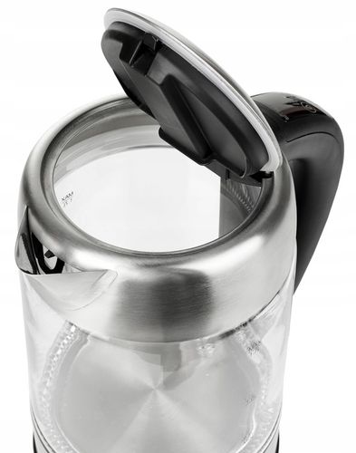 CZAJNIK ELEKTRYCZNY SZKLANY BEZPRZEWODOWY LED 1,7L REGULACJA TEMP 2200 na Arena.pl