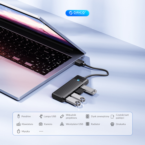 Orico Hub USB-C 4 porty USB-A 3.0 5Gbps czarny na Arena.pl