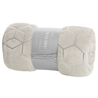 Koc Malibu 150X200 cm kremowy mikrowłókno tłoczony geometryczny wzór