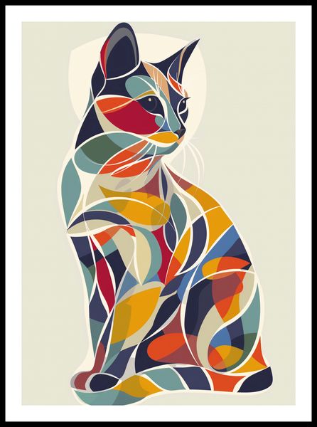 Plakat 50x70cm Kalejdoskopowy Kot zdjęcie 3