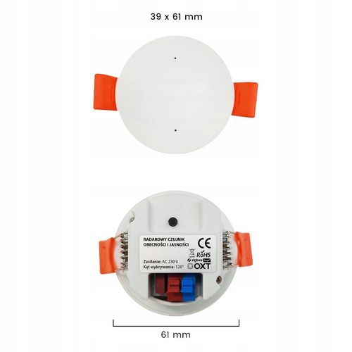 Czujnik Radar Obecności Jasności Oświetlenie 230V WiFi 120° TUYA OXT na Arena.pl