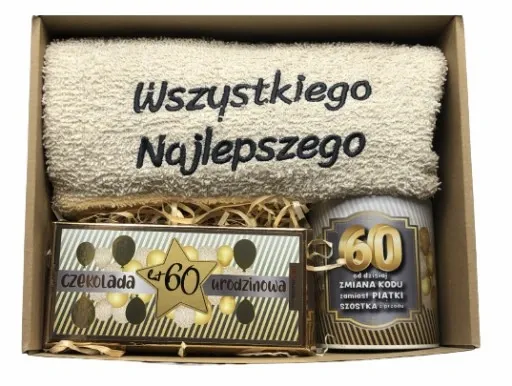 PREZENT NA URODZINY 18-70 Zestaw Kosz Prezentowy Ręcznik Kubek Czekolada zdjęcie 14