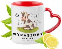 Kubek Czerwony Z Uszkiem W Kształcie Serca Dla Jubilera Na Prezent