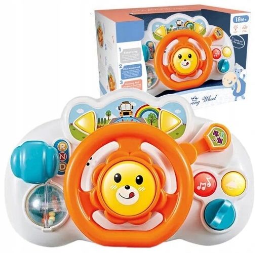 KIEROWNICA INTERAKTYWNA DLA DZIECKA NA WÓZEK MYZYKA ŚWIATŁA EDUKACJA zdjęcie 1