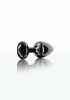 taboom butt plug with diamond jewel s czarny kryształ aluminium s