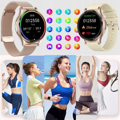 SMARTWATCH DAMSKI AMOLED KARDIOWATCH POMIAR EKG HRV CIŚNIENIE ROZMOWY SMS na Arena.pl