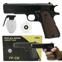 METALOWY PISTOLET NA KULKI METAL REPLIKA BRONI 6mm REPLIKA + GRATIS KULKI