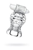 lingam shakti, vibrating masturbator, tpe, transparent, 9 cm